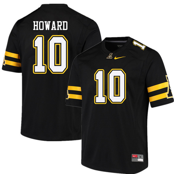 Men #10 A.J. Howard Appalachian State Mountaineers College Football Jerseys Sale-Black